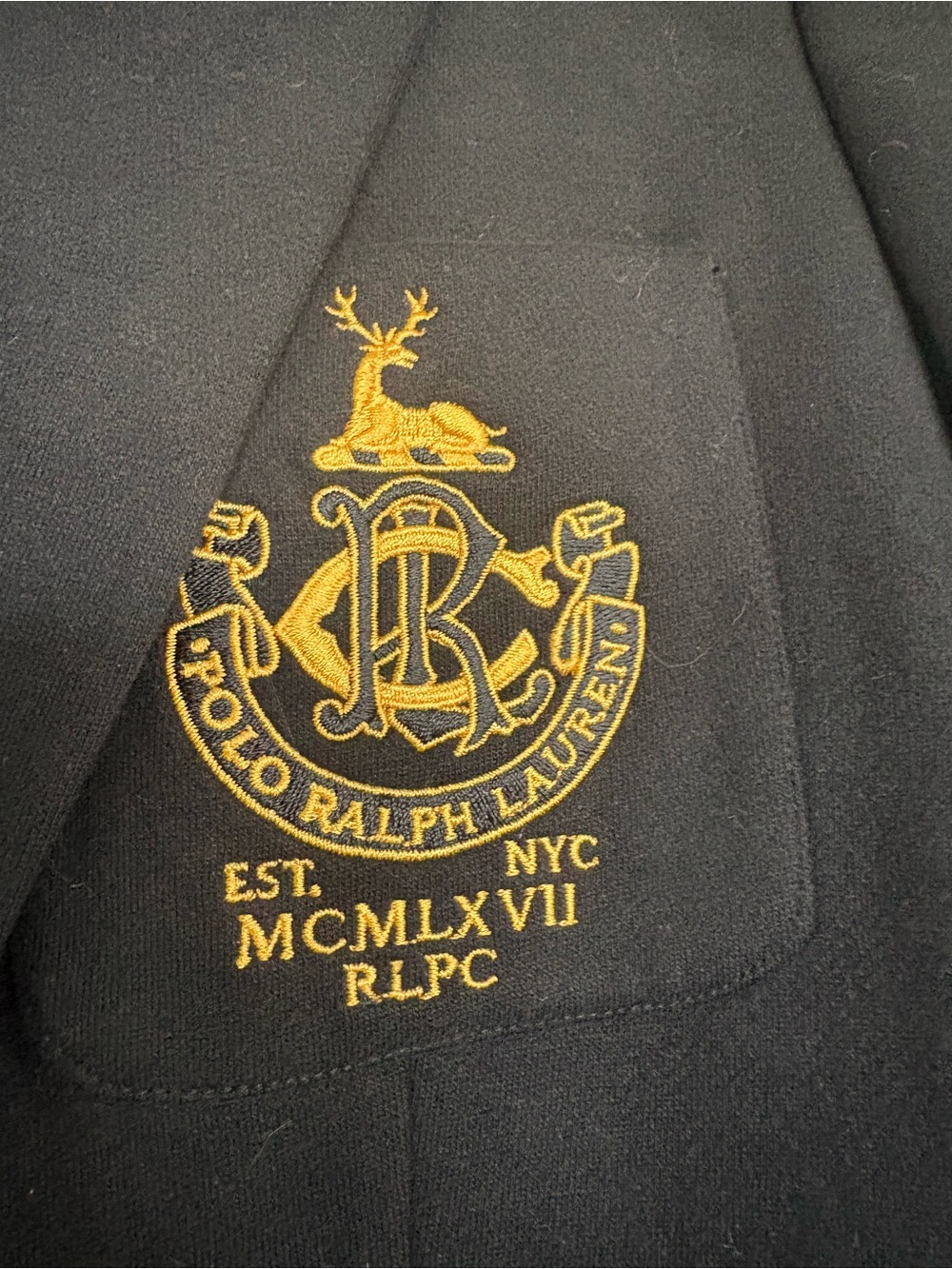 Polo Ralph Lauren Black Crest Blazer Gold Buttons Size 4 Wool Blend Preppy - Picture 3 of 8